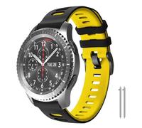 GANYUU Para Gear S3 Frontier/Classic Band Galaxy Watch 46 mm, 22 mm Correa de repuesto de silicona suave para Gear S3 Frontier/S3 Classic/Galaxy Watch 3 45 mm/Ticwatch Pro S2/E2(Blackyellow)