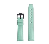 GANYUU Para Omega X Swatch Joint MoonSwatch Correa Seamaster 300 hombres mujeres 20mm caucho silicona extremo curvado pulsera correas de reloj(B-light green)