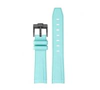 GANYUU Para Omega X Swatch Joint MoonSwatch Correa Seamaster 300 hombres mujeres 20mm caucho silicona extremo curvado pulsera correas de reloj(B-lake blue)