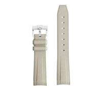 GANYUU Para Omega X Swatch Joint MoonSwatch Correa Seamaster 300 hombres mujeres 20mm caucho silicona extremo curvado pulsera correas de reloj(Khaki)
