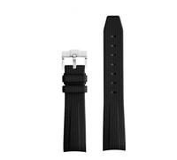 GANYUU Para Omega X Swatch Joint MoonSwatch Correa Seamaster 300 hombres mujeres 20mm caucho silicona extremo curvado pulsera correas de reloj(Black)