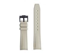 GANYUU Para Omega X Swatch Joint MoonSwatch Correa Seamaster 300 hombres mujeres 20mm caucho silicona extremo curvado pulsera correas de reloj(B-khaki)