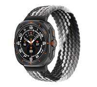 GANYUU Para Samsung Galaxy watch Ultra Correa 47mm Accesorios Deporte Nylon trenzado solo loop correa pulsera Galaxy watch 7 Ultra band(Black clever,M)