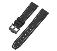 GANYUU Para Swatch X Omega Moonswatch para Seamaster 300 interfaz curva hombres mujeres calidad reemplazar correa de reloj 20mm(White line)