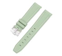 GANYUU Para Swatch X Omega Moonswatch para Seamaster 300 interfaz curva hombres mujeres calidad reemplazar correa de reloj 20mm(Light green white)