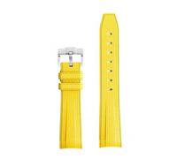 GANYUU Para Swatch X Omega Moonswatch para Seamaster 300 interfaz curva hombres mujeres calidad reemplazar correa de reloj 20mm(Yellow silver)