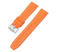 GANYUU Para Swatch X Omega Moonswatch para Seamaster 300 interfaz curva hombres mujeres calidad reemplazar correa de reloj 20mm(Orange white)