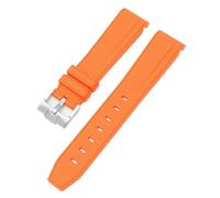 GANYUU Para Swatch X Omega Moonswatch para Seamaster 300 interfaz curva hombres mujeres calidad reemplazar correa de reloj 20mm(Orange silver)