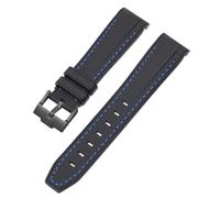 GANYUU Para Swatch X Omega Moonswatch para Seamaster 300 interfaz curva hombres mujeres calidad reemplazar correa de reloj 20mm(Blue line)