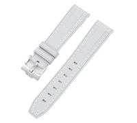 GANYUU Para Swatch X Omega Moonswatch para Seamaster 300 interfaz curva hombres mujeres calidad reemplazar correa de reloj 20mm(Light grey white)