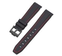 GANYUU Para Swatch X Omega Moonswatch para Seamaster 300 interfaz curva hombres mujeres calidad reemplazar correa de reloj 20mm(Red line)