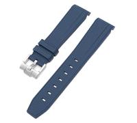 GANYUU Para Swatch X Omega Moonswatch para Seamaster 300 interfaz curva hombres mujeres calidad reemplazar correa de reloj 20mm(Dark blue silver)