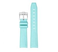 GANYUU Para Swatch X Omega Moonswatch para Seamaster 300 interfaz curva hombres mujeres calidad reemplazar correa de reloj 20mm(Lake blue silver)