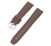 GANYUU Para Swatch X Omega Moonswatch para Seamaster 300 interfaz curva hombres mujeres calidad reemplazar correa de reloj 20mm(Dark brown brown)