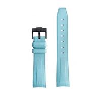 GANYUU Para Swatch X Omega Moonswatch para Seamaster 300 interfaz curva hombres mujeres calidad reemplazar correa de reloj 20mm(Baby blue black)