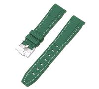 GANYUU Para Swatch X Omega Moonswatch para Seamaster 300 interfaz curva hombres mujeres calidad reemplazar correa de reloj 20mm(Dark green white)