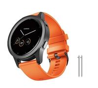 GANYUU Para Venu 3S Band/Vivoactive 4S Band/Vivomove 3S Band, correa de repuesto de silicona suave de 18 mm para Garmin Vivoactive 4S (40 mm)/Venu 2S(Orange)