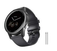 GANYUU Para Venu 3S Band/Vivoactive 4S Band/Vivomove 3S Band, correa de repuesto de silicona suave de 18 mm para Garmin Vivoactive 4S (40 mm)/Venu 2S(Black)