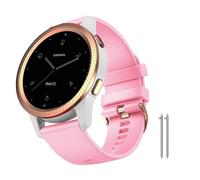 GANYUU Para Venu 3S Band/Vivoactive 4S Band/Vivomove 3S Band, correa de repuesto de silicona suave de 18 mm para Garmin Vivoactive 4S (40 mm)/Venu 2S(Pink)