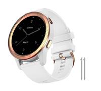 GANYUU Para Venu 3S Band/Vivoactive 4S Band/Vivomove 3S Band, correa de repuesto de silicona suave de 18 mm para Garmin Vivoactive 4S (40 mm)/Venu 2S(White)