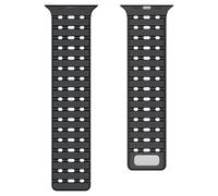 GANYUU Perforado transpirable para Apple Watch Ultra1/2 banda 42/44/45/49 mm, correa de 38/40/41 mm(Army green black,42/44/45/49mm)