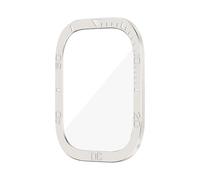 GANYUU Protector de pantalla para Apple Watch Ultra 49mm, accesorios de carcasa, marco de cubierta de Metal + vidrio templado para iWatch Ultra 2, anillo de bisel de 49mm(Silver)