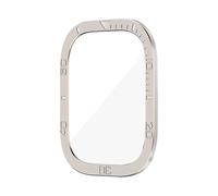 GANYUU Protector de pantalla para Apple Watch Ultra 49mm, accesorios de carcasa, marco de cubierta de Metal + vidrio templado para iWatch Ultra 2, anillo de bisel de 49mm(Titanium Color)