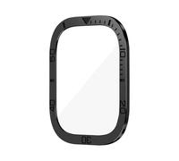 GANYUU Protector de pantalla para Apple Watch Ultra 49mm, accesorios de carcasa, marco de cubierta de Metal + vidrio templado para iWatch Ultra 2, anillo de bisel de 49mm(Black)