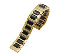 GANYUU Pulsera de cerámica para mujer y hombre, combinación de acero inoxidable, 12, 14, 15, 16, 18, 20, 22 mm, correa de reloj de pulsera de moda, 17mm, Ágata