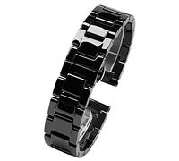 GANYUU Pulsera de cerámica para mujer y hombre, combinación de acero inoxidable, 12, 14, 15, 16, 18, 20, 22 mm, correa de reloj de pulsera de moda, 18mm, Ágata