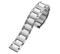GANYUU Pulsera de cerámica para mujer y hombre, combinación de acero inoxidable, 12, 14, 15, 16, 18, 20, 22 mm, correa de reloj de pulsera de moda, 17mm, Ágata