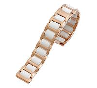 GANYUU Pulsera de cerámica para mujer y hombre, combinación de acero inoxidable, 12, 14, 15, 16, 18, 20, 22 mm, correa de reloj de pulsera de moda, 18mm, Ágata
