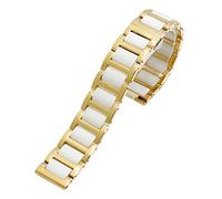 GANYUU Pulsera de cerámica para mujer y hombre, combinación de acero inoxidable, 12, 14, 15, 16, 18, 20, 22 mm, correa de reloj de pulsera de moda, 16mm, Ágata