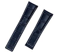 GANYUU Pulsera de cuero genuino de vacuno de 20 mm y 22 m para correa de reloj Heuer CARRERA Mónaco Aquaracer, hebilla plegable, 22mm Silver Buckle, Ágata