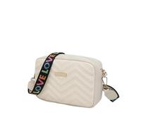 GANYUU Rilibegan - Bolsa bordada para cámara, material de poliuretano, casual, pequeña, cuadrada, versátil, con correa de hombro impresa, beige, Talla única