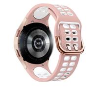 GANYUU Silicone Band For Samsung Watch 4 5 6 44mm 40mm classic 47mm 46mm 43mm 42mm Sport Bracelet for Galaxy Watch 5 pro 45mm strap(Pink white)