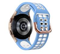 GANYUU Silicone Band For Samsung Watch 4 5 6 44mm 40mm classic 47mm 46mm 43mm 42mm Sport Bracelet for Galaxy Watch 5 pro 45mm strap(Light blue white)