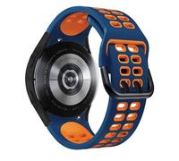 GANYUU Silicone Band For Samsung Watch 4 5 6 44mm 40mm classic 47mm 46mm 43mm 42mm Sport Bracelet for Galaxy Watch 5 pro 45mm strap(Dark blule orange)