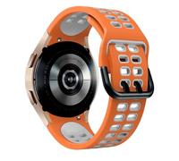GANYUU Silicone Band For Samsung Watch 4 5 6 44mm 40mm classic 47mm 46mm 43mm 42mm Sport Bracelet for Galaxy Watch 5 pro 45mm strap(Orange white)