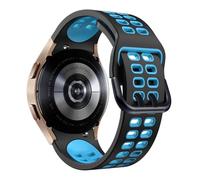 GANYUU Silicone Band For Samsung Watch 4 5 6 44mm 40mm classic 47mm 46mm 43mm 42mm Sport Bracelet for Galaxy Watch 5 pro 45mm strap(Black sky blue)