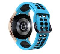 GANYUU Silicone Band For Samsung Watch 4 5 6 44mm 40mm classic 47mm 46mm 43mm 42mm Sport Bracelet for Galaxy Watch 5 pro 45mm strap(Sky blue black)