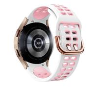 GANYUU Silicone Band For Samsung Watch 4 5 6 44mm 40mm classic 47mm 46mm 43mm 42mm Sport Bracelet for Galaxy Watch 5 pro 45mm strap(White pink)