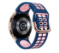 GANYUU Silicone Band For Samsung Watch 4 5 6 44mm 40mm classic 47mm 46mm 43mm 42mm Sport Bracelet for Galaxy Watch 5 pro 45mm strap(Dark blue pink)