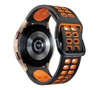 GANYUU Silicone Band For Samsung Watch 4 5 6 44mm 40mm classic 47mm 46mm 43mm 42mm Sport Bracelet for Galaxy Watch 5 pro 45mm strap(Black orange)