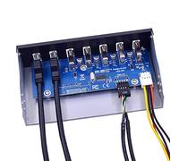 GANYUU Soporte de expansión para PC de 5,25 pulgadas (5 Gbps, 20 pines, USB 3.0, USB 3.0, carga rápida, USB 2.0, USB3.0, para PC de 5.25 pulgadas, DVD-ROM)