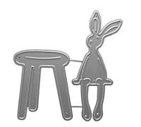 GANZHOUBIAOGE Cute Easter Bunny Metal Cutting Die para DIY Paper Art Crafts Photo Album Decor conejito muere cortado para hacer tarjetas