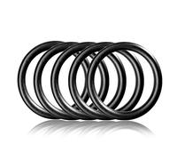 Ganzoo Anillo O para Collar y Correa, Acero aleado XL Soldado, Negro Mate, 38 mm Interior 47 mm Exterior, Pack 5 Unidades, no se oxida, Ideal para Paracord 550 y Trabajos de Bricolaje con cinchas