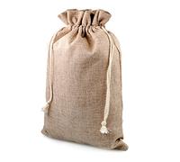 Ganzoo bolsitas XL de yute natural con cierre de cordón, set de 4 sacos beige 29,5 x 20,5 cm para regalo Navidad y Adviento, detalles de invitados, orden en viaje, cables, cosmética y juegos
