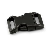 Ganzoo cierre de clic de plastico set 10 pcs 5/8 pulgadas tamano M negro, clip a presion para pulsera Paracord, collar para perro, correas y tirantes de mochila, ranura 16 mm, medidas 40 x 23 x 10 mm