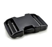 Ganzoo cierre de presión tipo clic XXXL de plástico negro, hebilla doble ligeramente curvada para correas y cintas anchas, ranura 50 mm, 3 uds, dimensiones 88x60x17 mm, 38 g/pieza, repuesto DIY